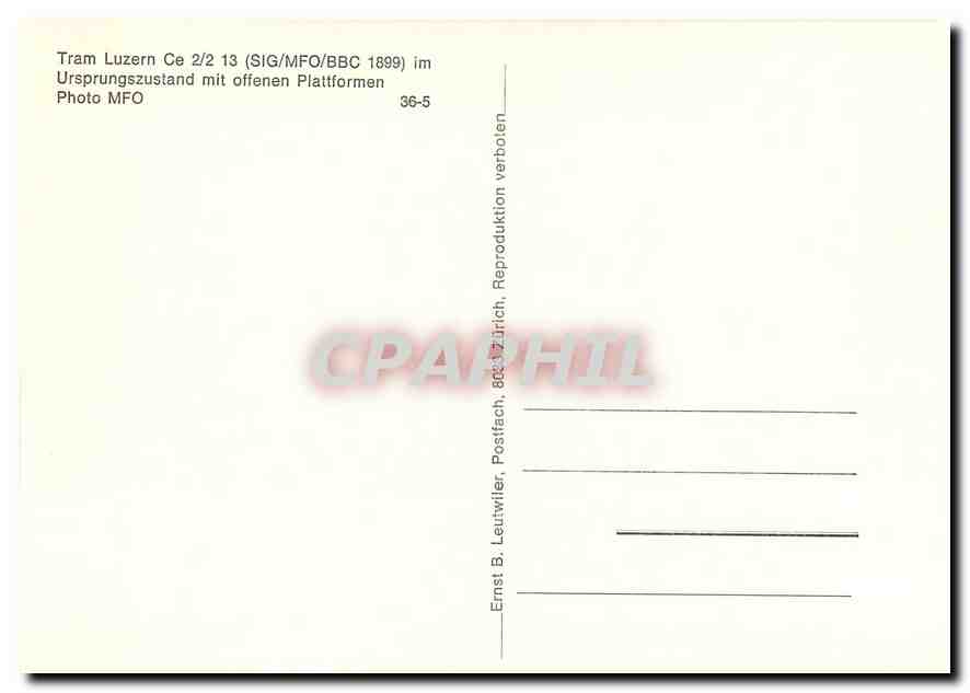 CPM Tram Luzern Ce 2/2 13 — Verso