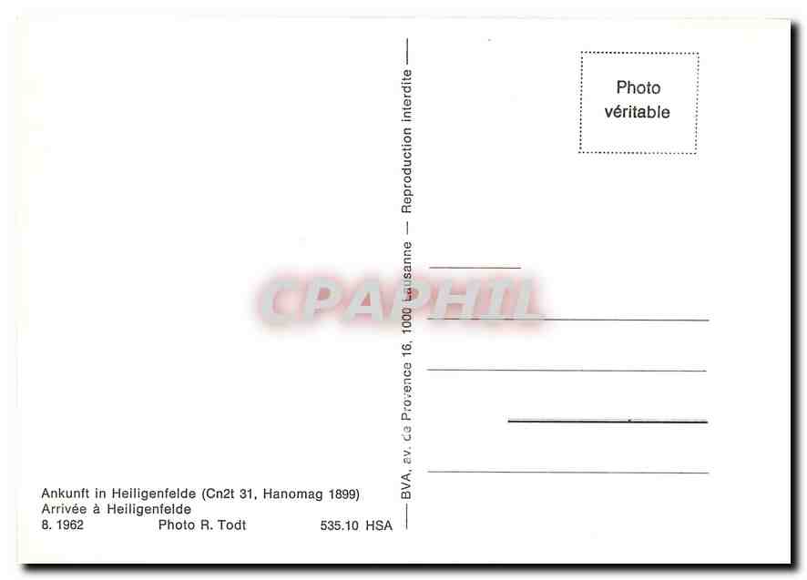 CPM Arrivee a Heiligenfelde 8.1962 — Verso