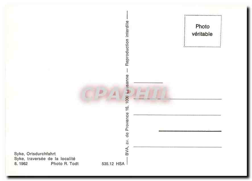 CPM Syke traversee de la localite 8.1962 — Verso