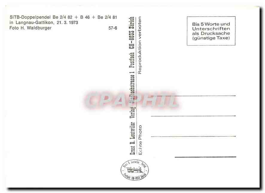 CPM SITB CFe 3/4 90 fabrikneu vor der Wagenfabrik Schlieren — Verso
