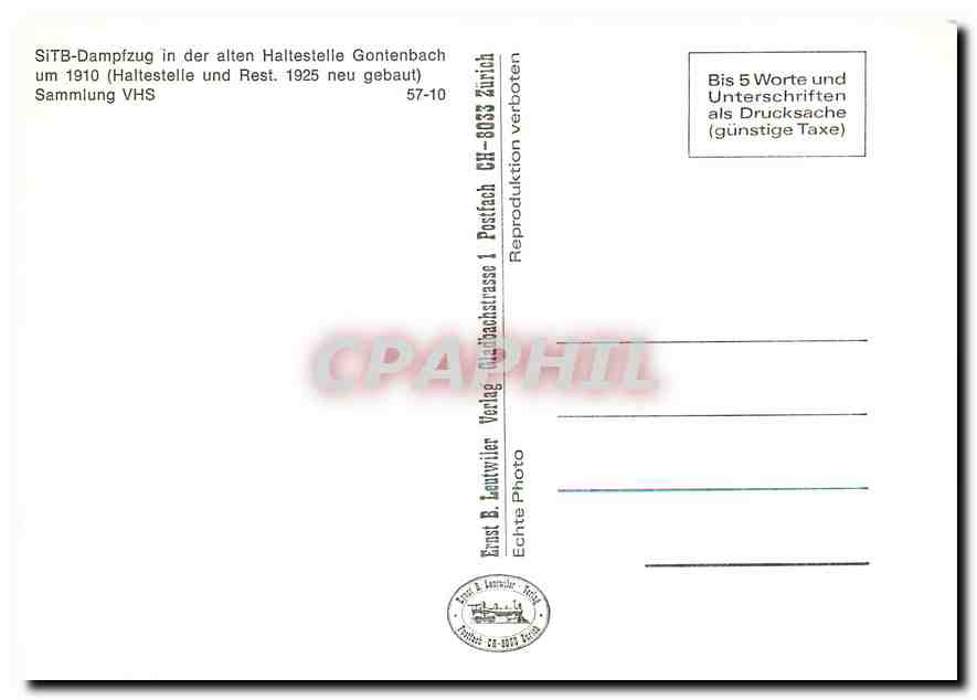 CPM SITB-Gueterzuglok De 3/3 1 vor Umbau zur Drehgestellok De 3/4 2 im Jahre 1931 — Verso