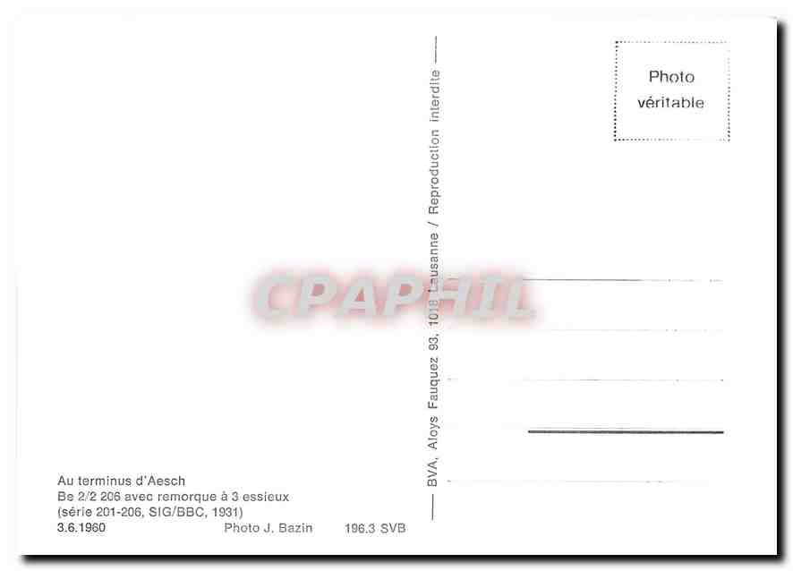 CPM A Loerrach frontiere Be 2/2 52 5.9.1959 — Verso