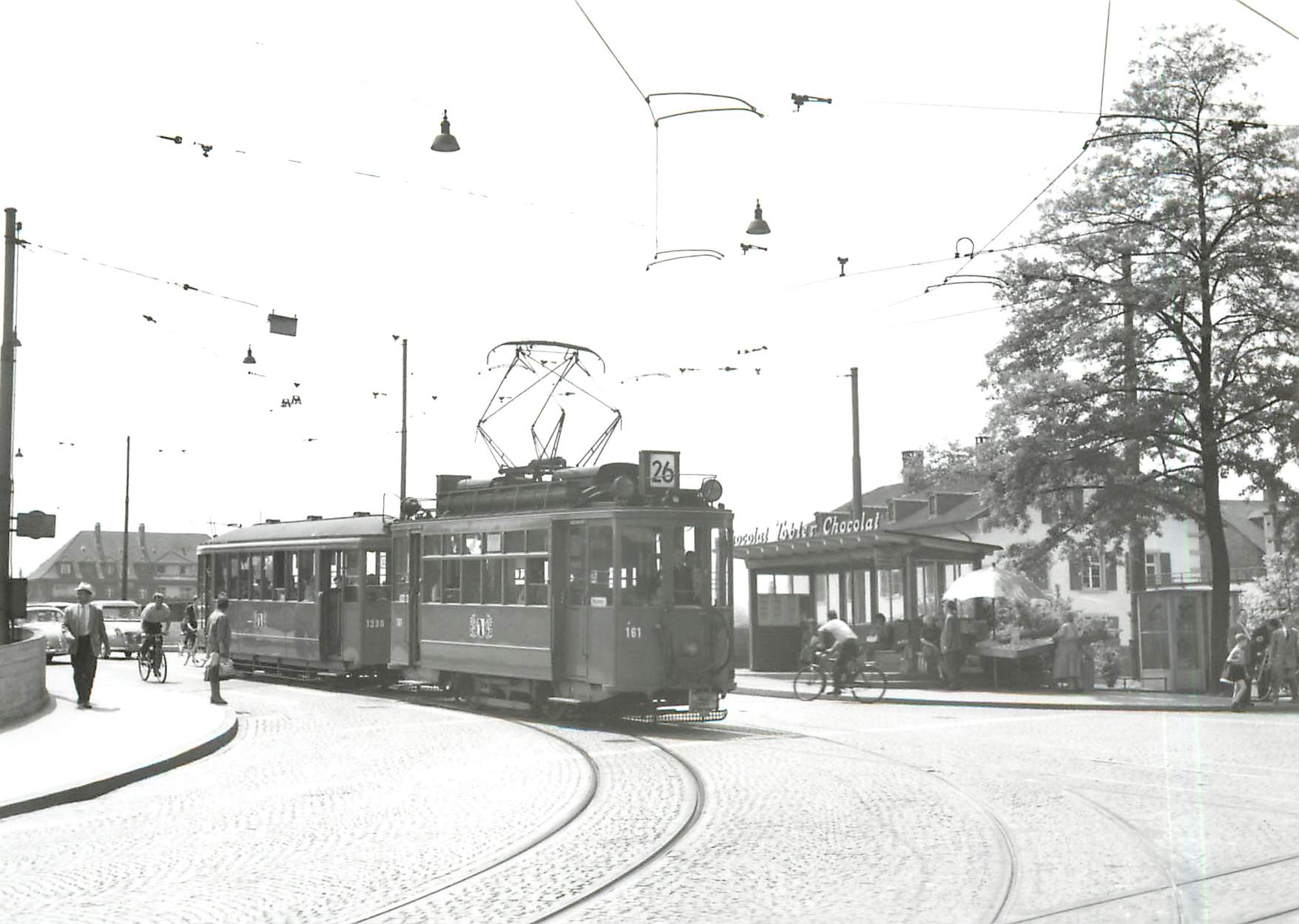 CPM Basel Margarethenstrasse pont sur la gare CFF 3.6.1960