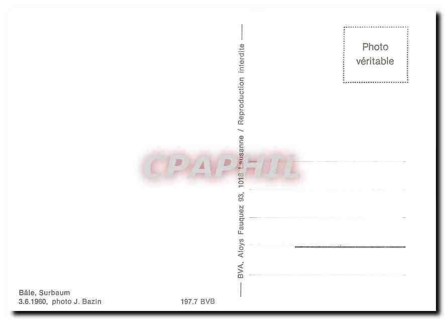 CPM Bale Surbaum 3.6.1960 — Verso