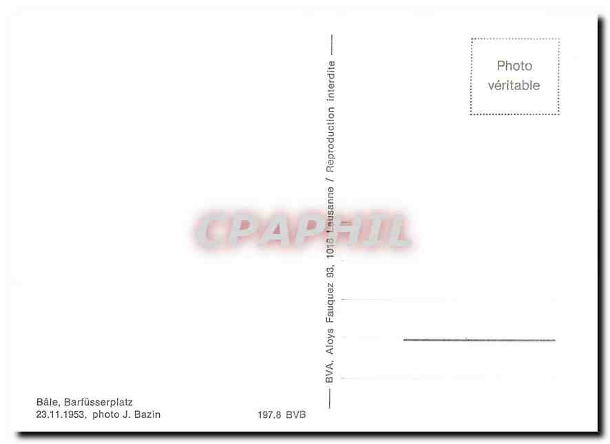 CPM Bale Barfuesserplatz 23.11.1953 — Verso