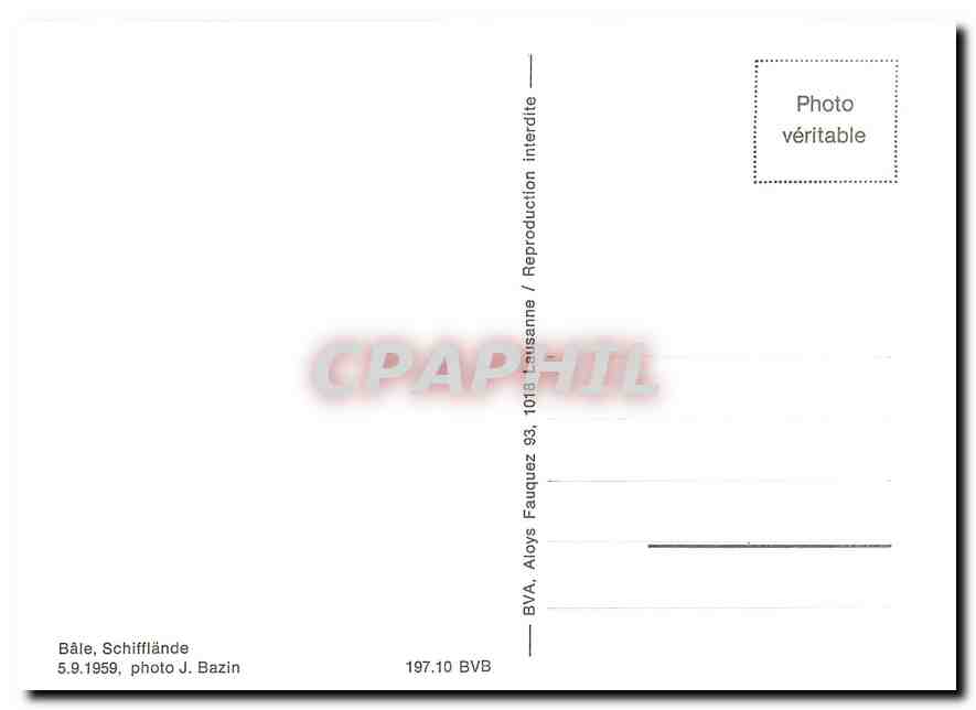 CPM Bale Schifflaende 5.9.1959 — Verso