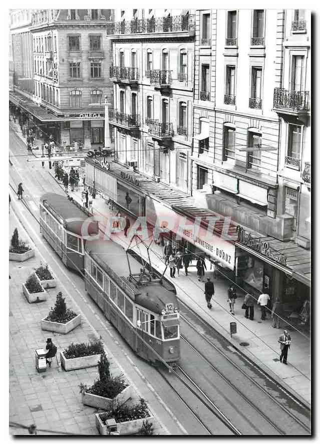 CPM Be 4/4 720 et B 308 a la rue de la Croix d'Or 29.3.1974