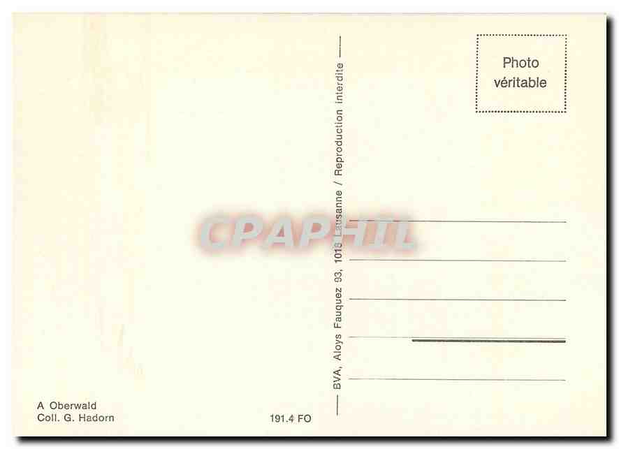 CPM A Oberwald — Verso