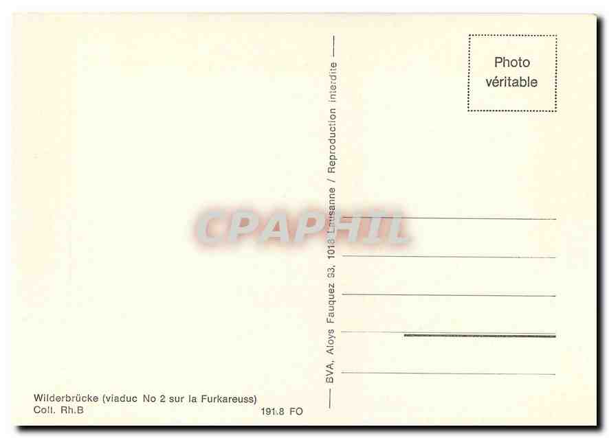 CPM Wildebruecke (viaduc No 2 sur la Furkareuss) — Verso