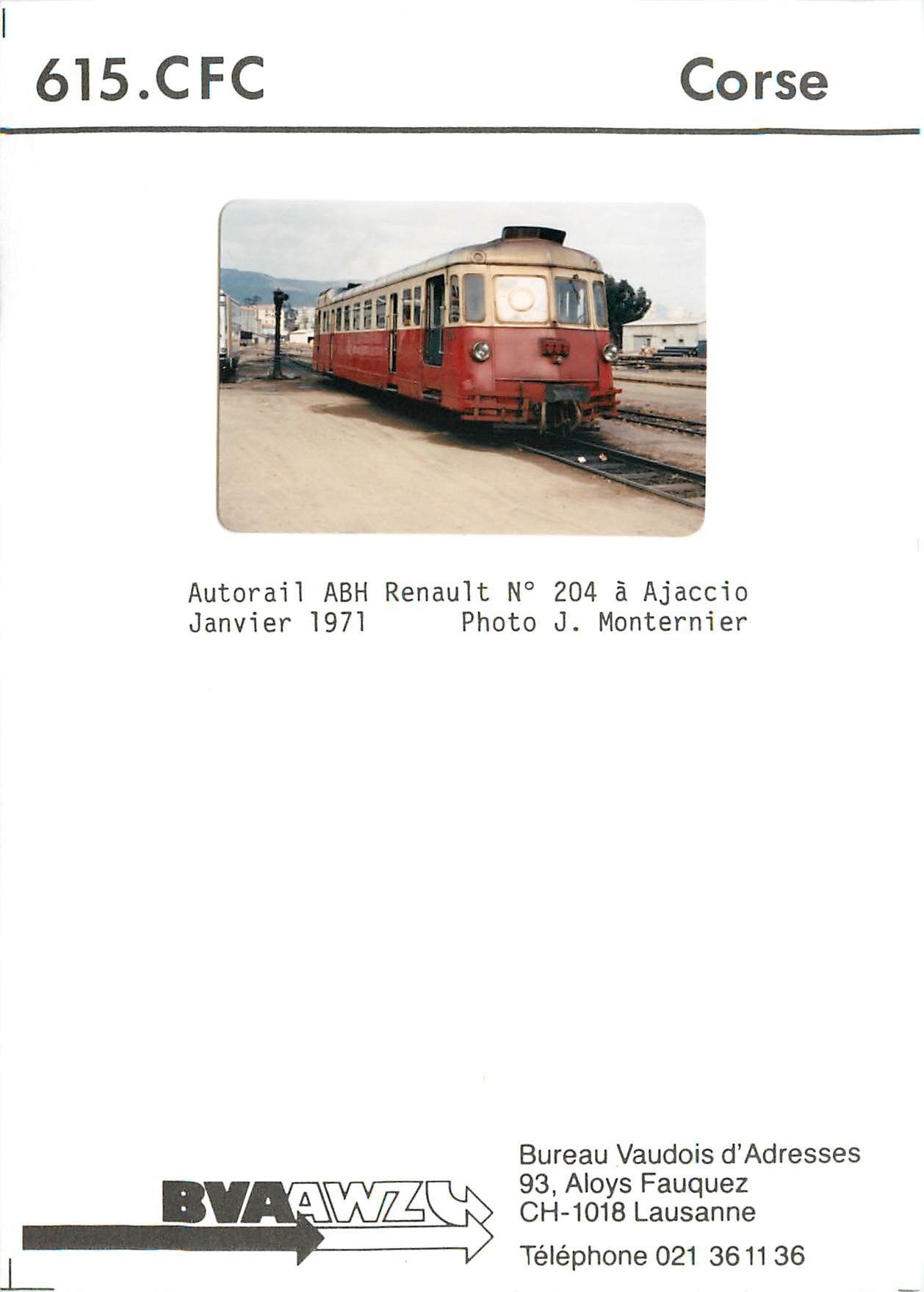 CPM Autorail ABH Renault No 204 a Ajaccio Janvier 1971
