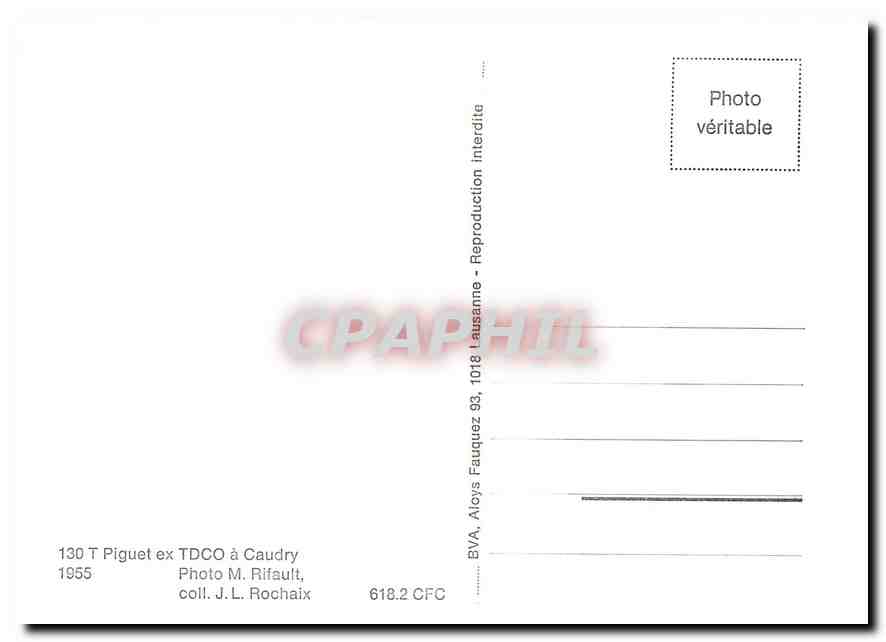 CPM 130 T Piguet ex TDCO a Caudry 1955 — Verso