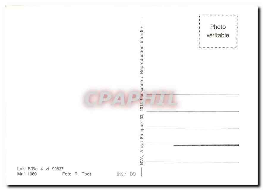 CPM Lok B'Bn 4 vt 99637 Mai 1960 — Verso