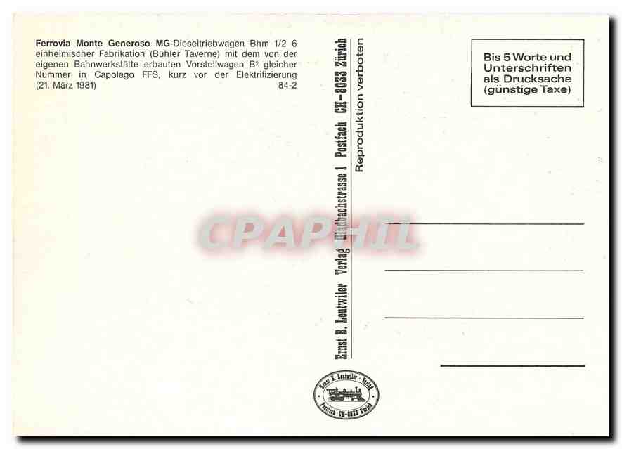 CPM Ferrovia Monte Generoso MG-Dieseltriebwagen Bhm 1/2 6 — Verso