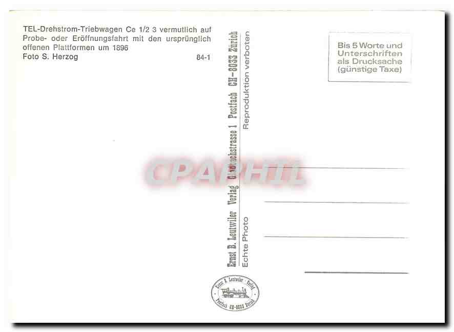 CPM TEL-Drehstrom-Triebwagen Ce 1/2 3 — Verso