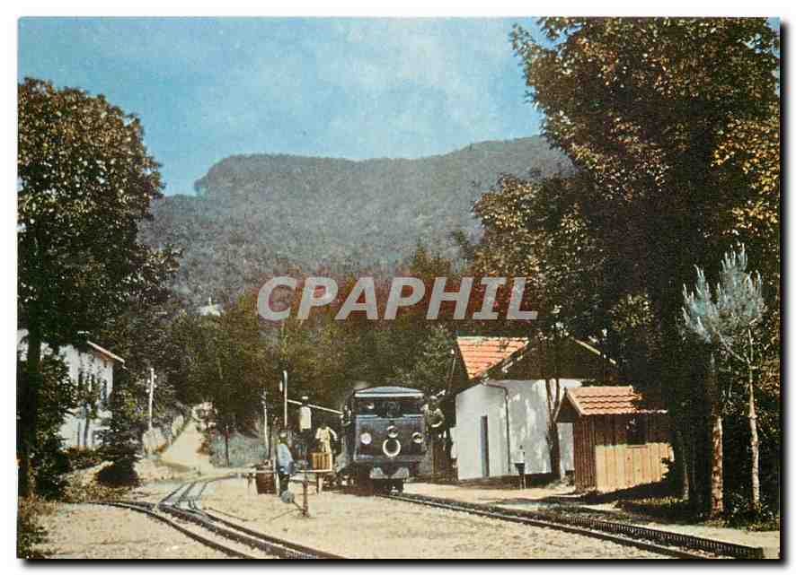 CPM Ferrovia Monte Generoso MG um 1910 mit Original-Dampflok und -Gueterwagen