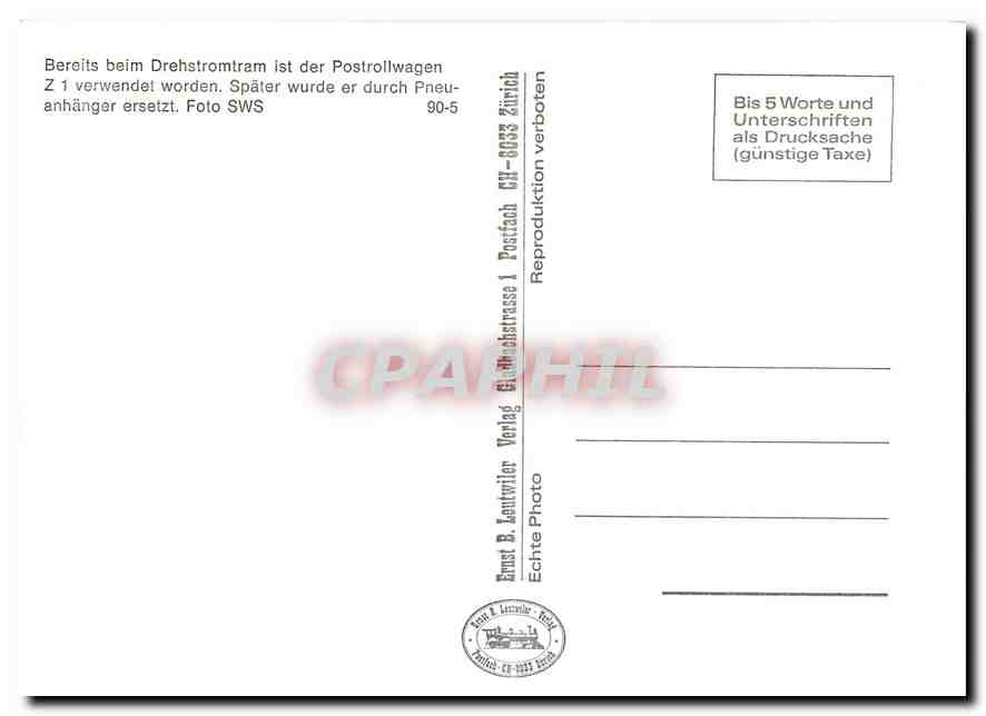 CPM Schwyz Bahnhofstrasse u. d. Mythen — Verso
