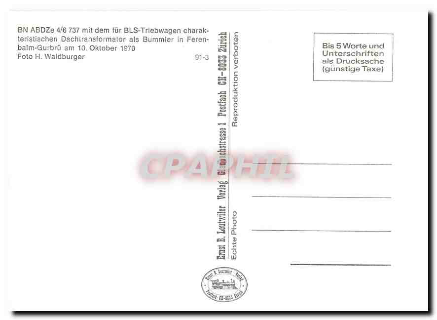 CPM BN ABDZe 4/6 737 mit dem fuer BLS-Triebwagen charakteristischen Dachiransformator als Bummier in — Verso