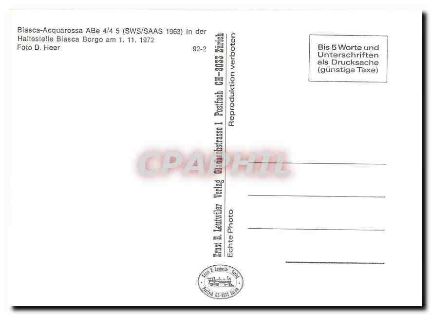CPM Biasca-Acquarossa ABe 4/4 5 in der Haltestelle Biasca Borgo am 1.11.1972 — Verso