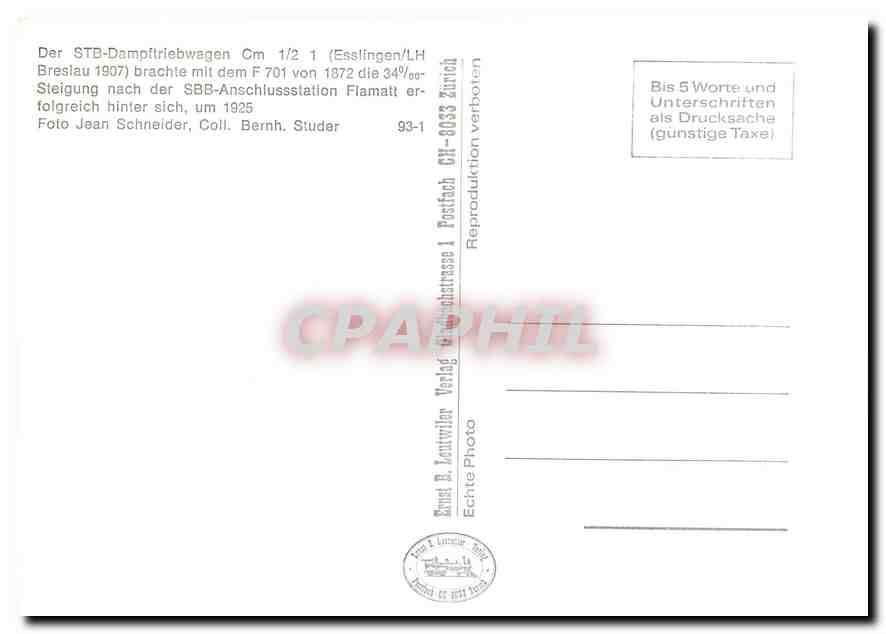 CPM Der STB-Dampftriebwagen Cm 1/2 1 — Verso