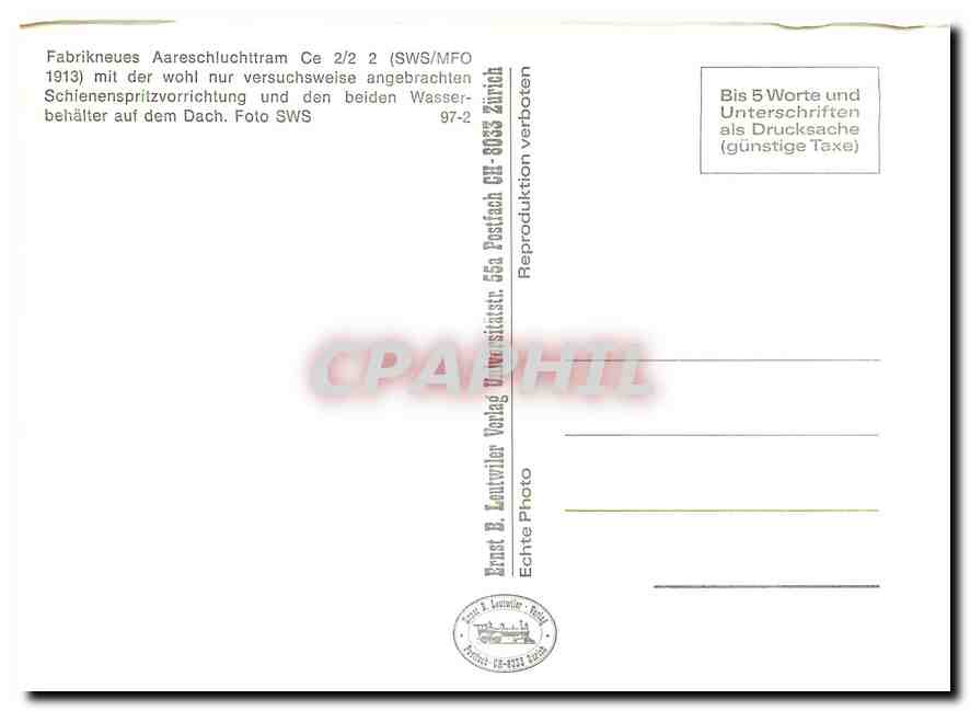 CPM Fabrikneues Aareschluchttram Ce 2/2 2 — Verso