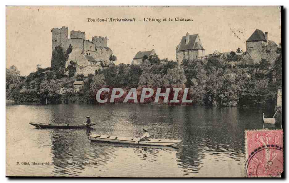 Bourbon l'Archambault - L'Etang et le Chateau - CPA 