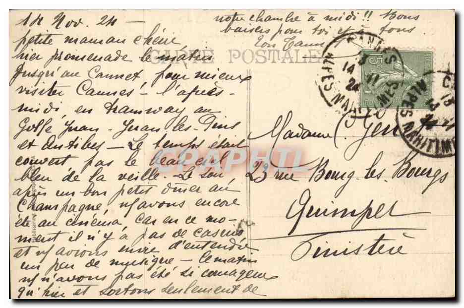 Cote d'Azur - Cannes - Ile Sainte Marguerite - CPA  — Verso