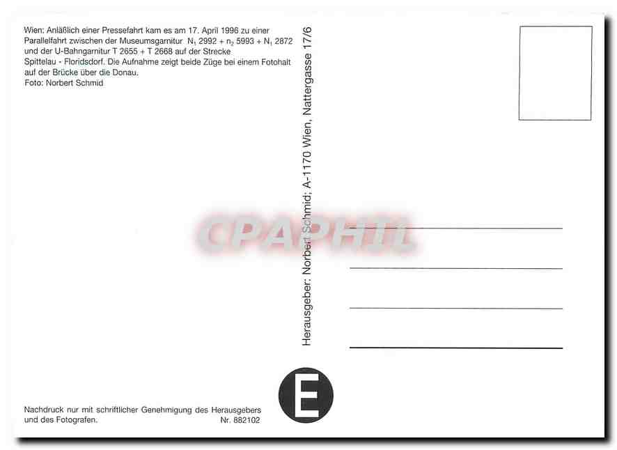 CPM Wien Anlasslich einer Presserfahrt  — Verso