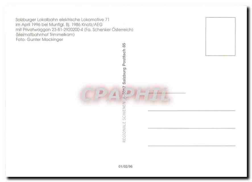 CPM Salzburger Lokalbahn elektrische Lokomotive 71 — Verso