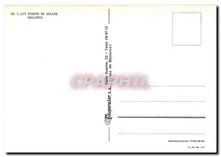 CPM Puerto de Soller Mallorca — Verso