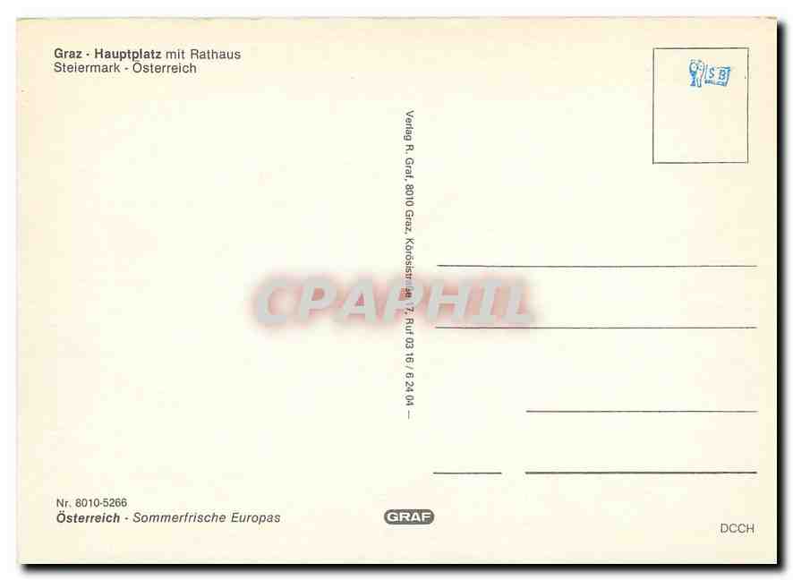 CPM Graz - Hauptplatz mit Rathaus Stelemark _ Osterreich — Verso