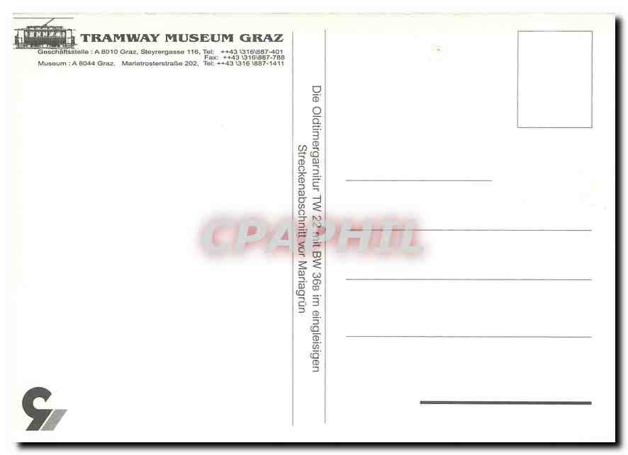 CPM TRAMWAY MUSEUM GRAZ — Verso