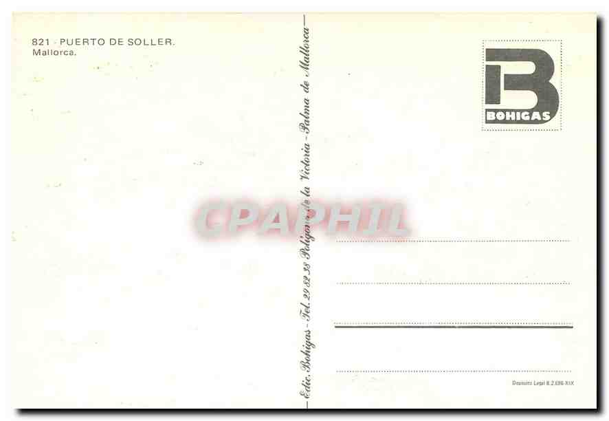 CPM 821 PUERTO DE SOLLER (Mallorca) — Verso