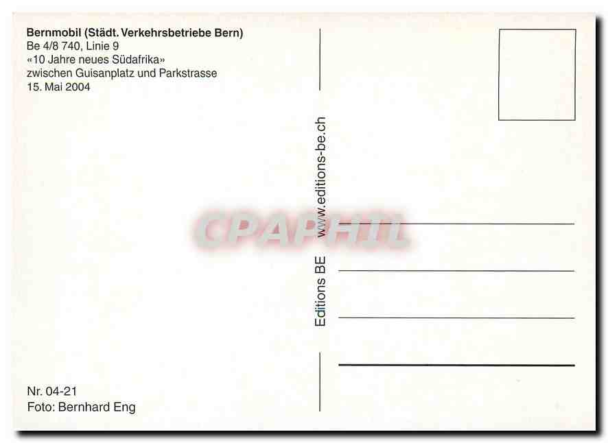 CPM Bernmobil (Stadt Verkehrsbetriebe Be 4/8 740 Line 9 Bern) — Verso