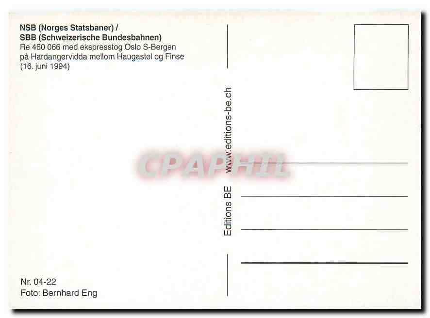 CPM NSB (Norges Statsbaner) / SBB (Schweizerische Bundesbahnen) — Verso