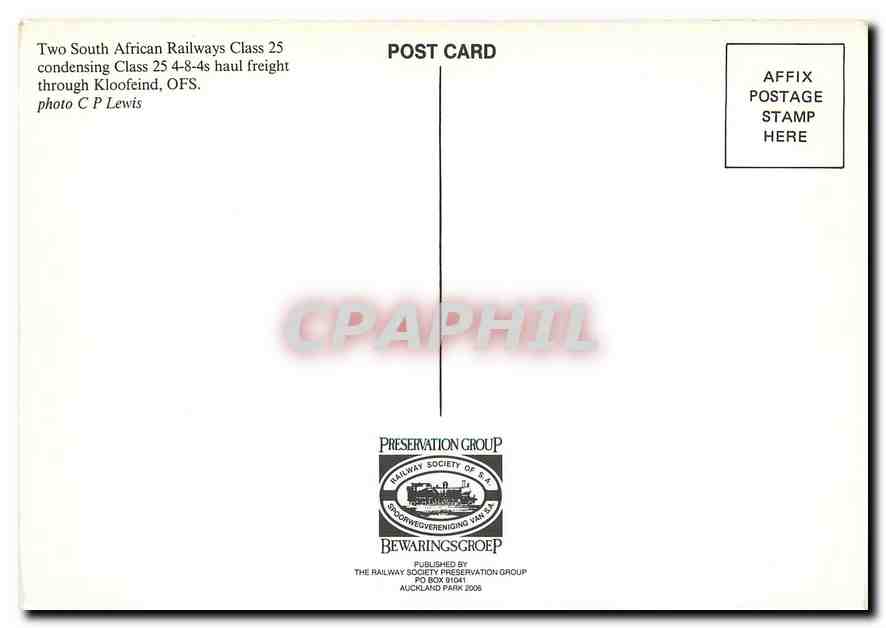 CPM Two South African Railways Class 25 — Verso