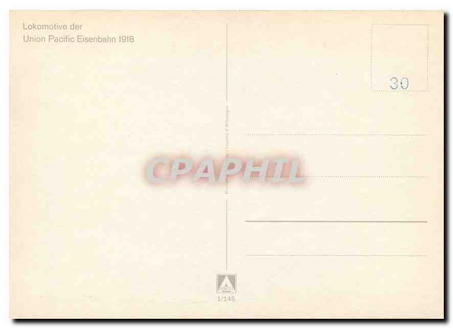 CPM Lokomotive der Union Eisenbahn 1918 — Verso