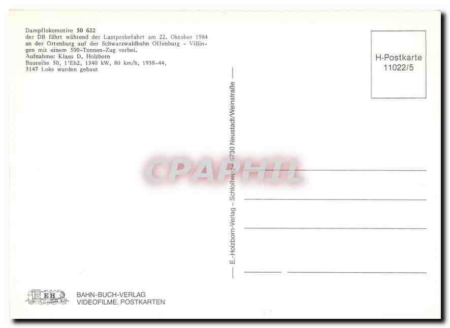 CPM Dampflokomotive 50 622 — Verso