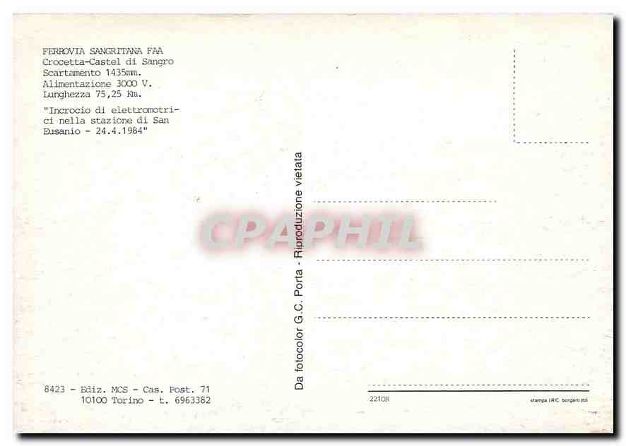 CPM Incrodicio di elettromotrici nella stazione di San Eusanio — Verso