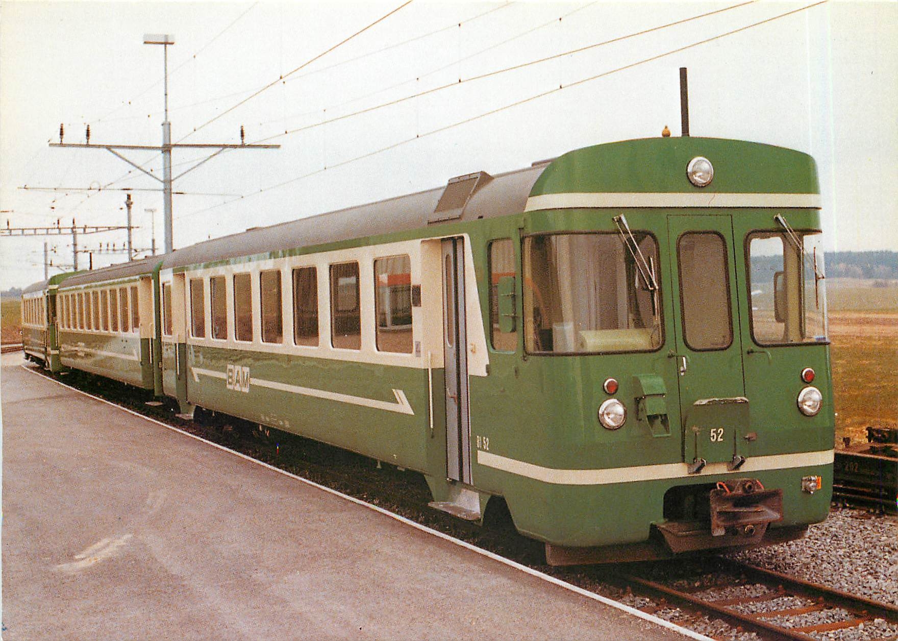 CPM Chemin de fer Biere-Apples-Morges (BAM) Voiture-pilote Bt 52
