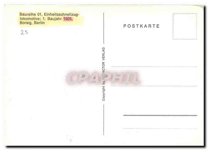 CPM Baureihe 01 Einheitsschnellzug-lokomotive — Verso