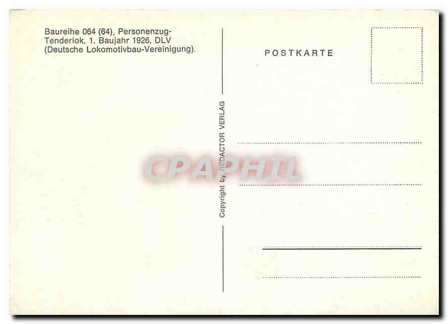 CPM Baureihe 064 Personenzug-Tenderlok — Verso