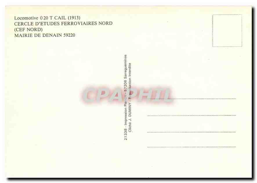 CPM Locomotive 0 20 T Cail  — Verso
