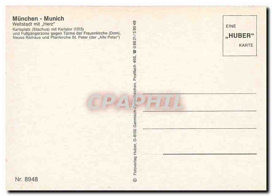 CPM Karlsplatz (stachus) mit Karistor  — Verso