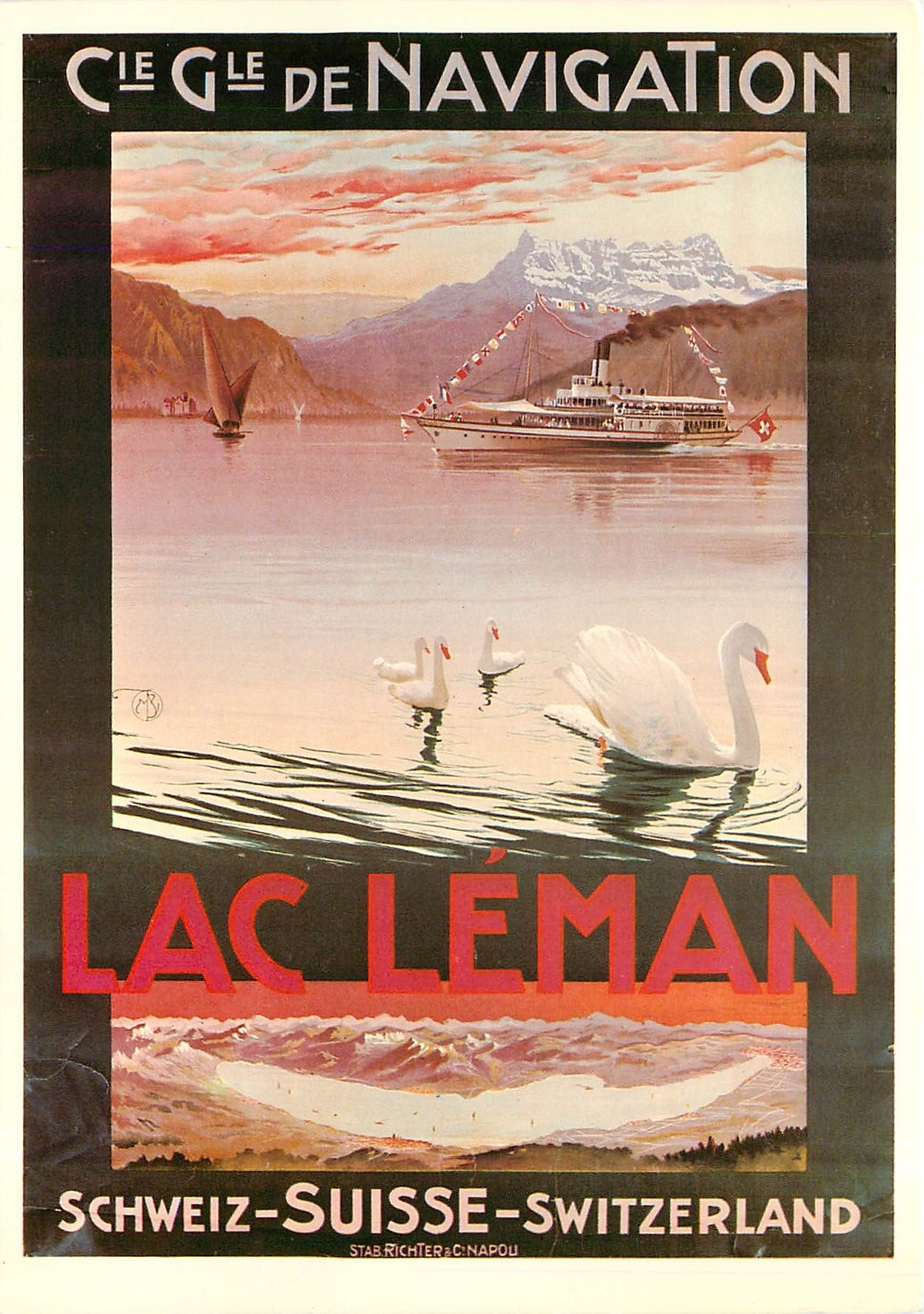 CPM Affiche pour Compagnie Generale de navigation Lac Léman
