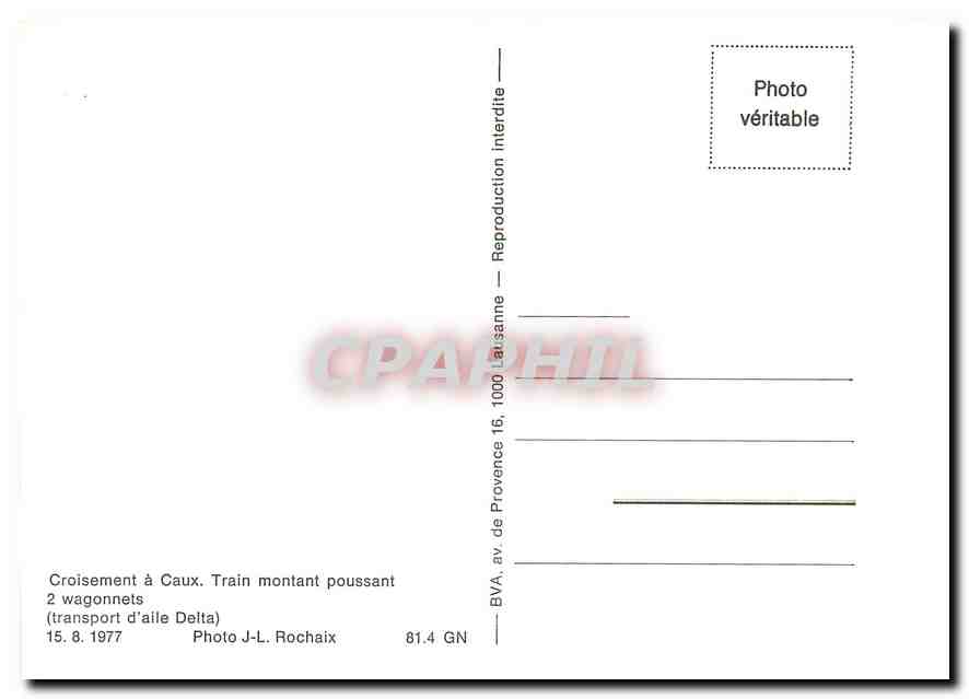 CPM Croisement à Caux au début de l'exploitation — Rückseite
