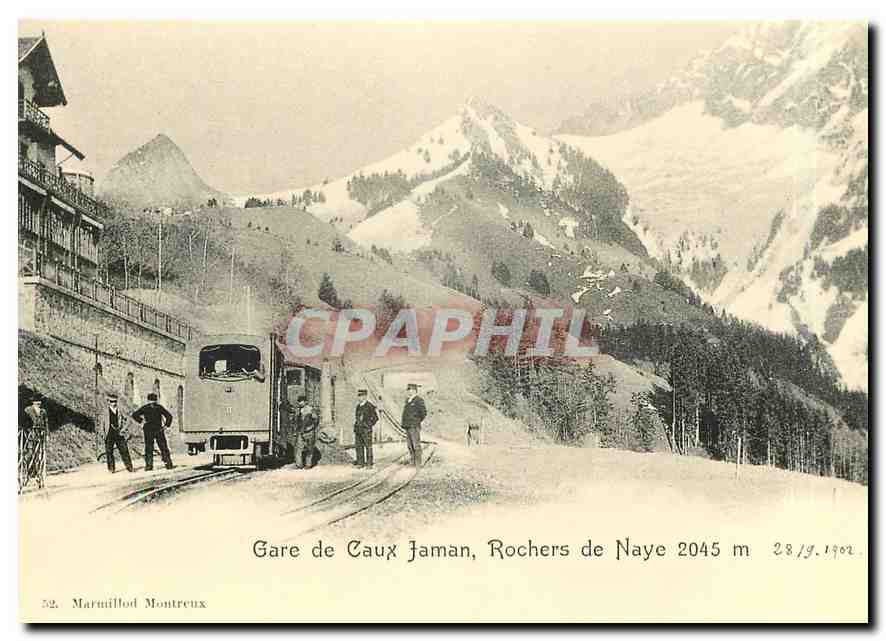 CPM Train pour les Rochers de Naye
