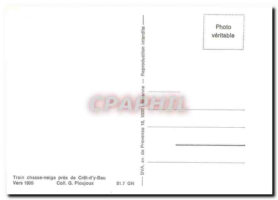 CPM Train chasse neige — Rückseite