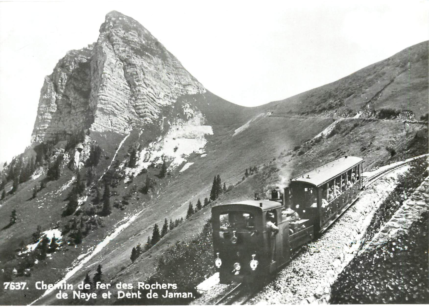 CPM Train pour les Rochers de Naye