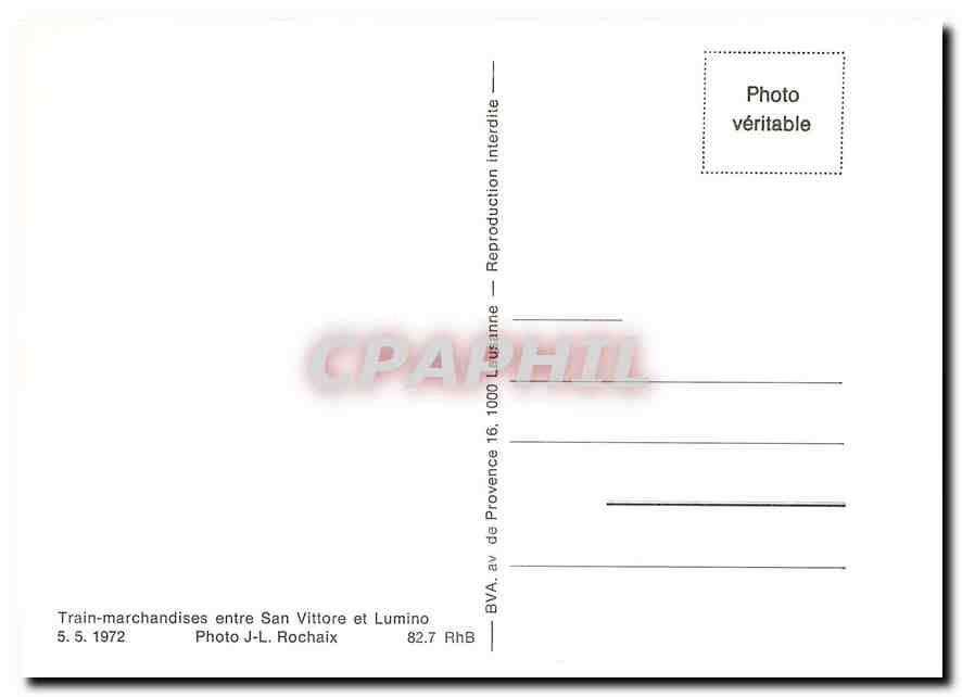 CPM Train-marchandises entre san Vittore et Lumino — Verso