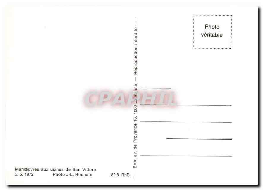 CPM Manœuvre aux usines de San Vittore — Verso